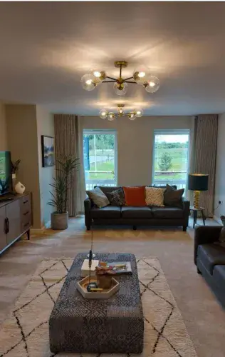 Attraction 5 Light Matt Black And Antique Gold Ceiling Fitting GSBFL2409-5