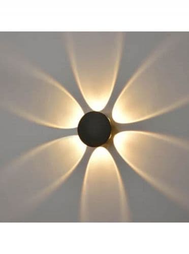 Aura Exterior LED Wall Effect Matt Black 565 Lumens 6x1w GSBEXT6627