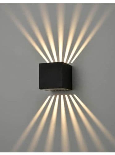 Aura Exterior LED Wall Effect Matt Black 6w 89 Lumens GSBEXT6629