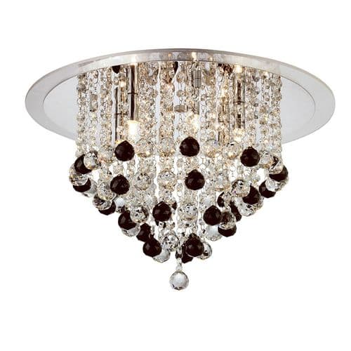 Austin Ceiling 4 Light G9 Polished Chrome with Acrylic Trim Crystal With 17 Additional Black Chances