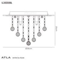 Austin Ceiling 4 Light G9 Polished Chrome with Acrylic Trim Crystal With 17 Additional Black Chances