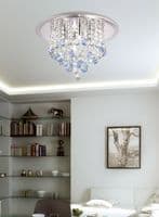 Austin Ceiling 4 Light G9 Polished Chrome with Acrylic Trim Crystal With 17 Additional Black Chances