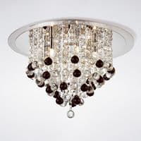Austin Ceiling 6 Light G9 Polished Chrome with Acrylic Trim Crystal With 25 Additional Black Chances