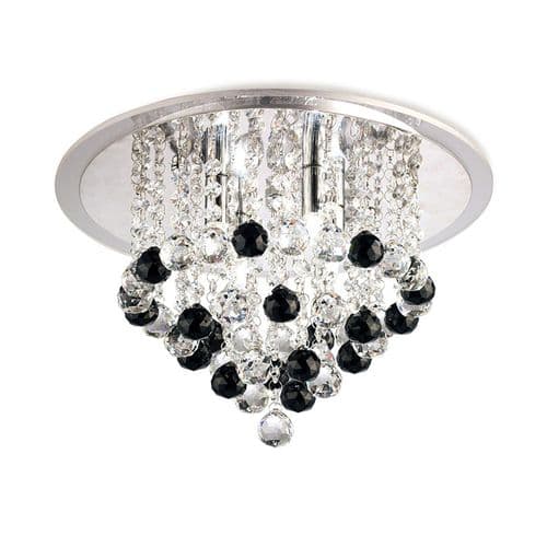 Austin Ceiling 6 Light G9 Polished Chrome with Acrylic Trim Crystal With 25 Additional Black Chances