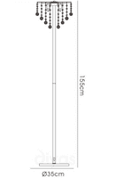 Austin Floor Lamp 4 Light G9 French Gold and Crystal