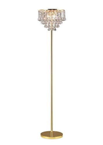 Austin Floor Lamp 4 Light G9 French Gold and Crystal
