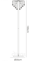 Austin Floor Lamp 4 Light G9 Polished Chrome with Crystal