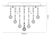 Austin Flush Ceiling 4 Light G9 Polished Chrome/Acrylic Trim and Crystal