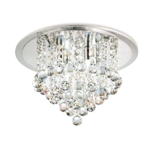 Austin Flush Ceiling 4 Light G9 Polished Chrome/Acrylic Trim and Crystal