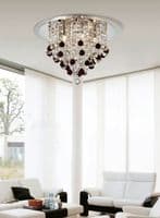 Austin Flush Ceiling 4 Light G9 Polished Chrome/Acrylic Trim and Crystal