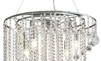 Austin Multi Drop Pendant Spiral 9 Light E14 Polished Chrome and Crystal15kg