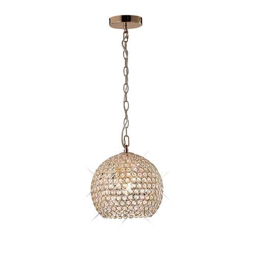 Ava 25cm Pendant 4 Light G9 French Gold/Crystal