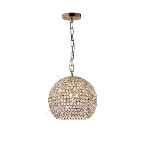 Ava 30cm Pendant 5 Light G9 French Gold/Crystal
