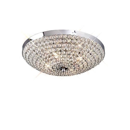 Ava 38cm Flush Ceiling 4 Light G9 Polished Chrome/Crystal