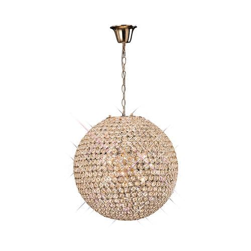Ava 45cm Pendant 7 Light G9 French Gold/Crystal