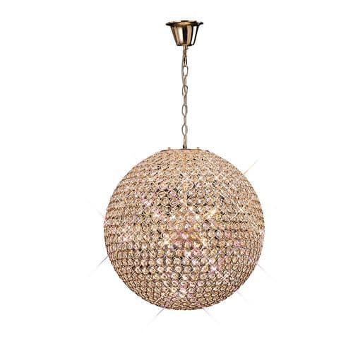 Ava 60cm Pendant 9 Light G9 French Gold/Crystal