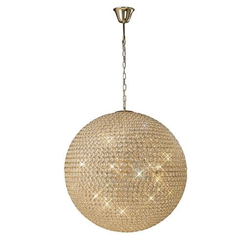 Ava 80cm Pendant 12 Light G9 French Gold/Crystal