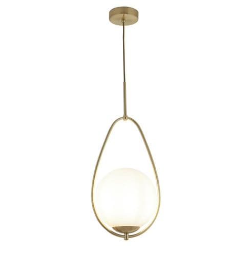 Avalon  Pendant  - Gold Metal & Opal Glass