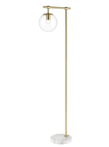 Avenue 1 Light Matt Brass Floor Lamp With White Marble Base Floor Lamp GSBSL262
