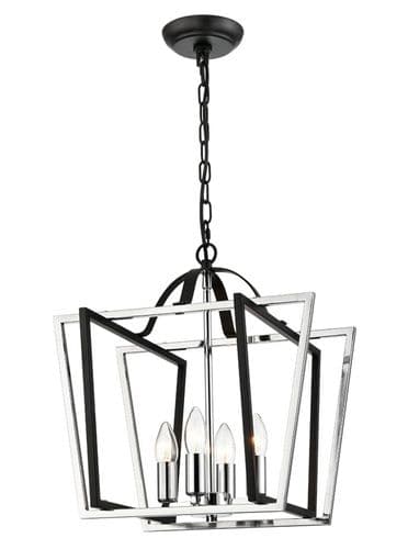 Aviary 4lt Lantern Matt Black And Chrome Small GSBLA7021-4
