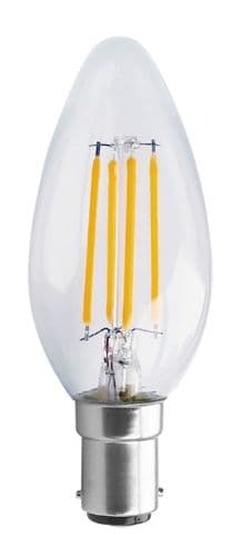 B15C4FD - 4.5W LED B15/SBC Candle, 2700k, Clear CANDLE B15C4FD