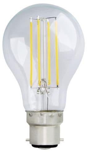 B22A8FD - 8W LED B22/BC GLS, 2700k, Clear GLS B22A8FD