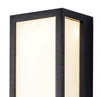 Bakerloo Flush Frosted Wall Lamp, 10W LED, 3000K, IP65, Anthracite, 2yrs Warranty