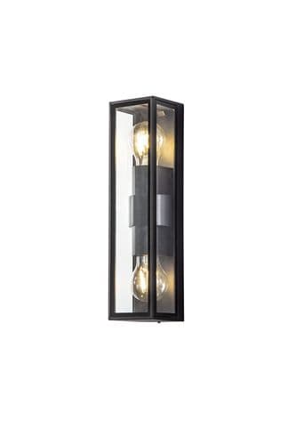 Bakerloo Flush Wall Lamp, 2 x E27, IP65, Anthracite, 2yrs Warranty  EL850872