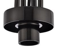 Barcelona 1 Light E27 Pendant With 30cm Oval Sphere Ribbed Glass,Black Chrome/Petrol Blue/Matt Black