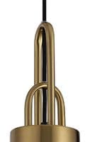 Barcelona 1 Light E27 Pendant With 30cm Pumpkin Ribbed Glass, Brass Gold / Green / Matt Black