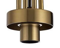 Barcelona 1 Light E27 Pendant With 30cm Pumpkin Ribbed Glass, Brass Gold / Green / Matt Black