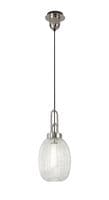 Barcelona 1 Light Pendant E27 With 20cm Almond Ribbed Glass - Multiple Colour