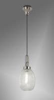 Barcelona 1 Light Pendant E27 With 20cm Almond Ribbed Glass - Multiple Colour