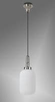 Barcelona 1 Light Pendant E27 With 20cm Tubular Ribbed Glass - Multiple Colour