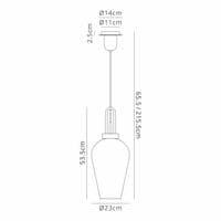 Barcelona 1 Light Pendant E27 With 23cm Pear Glass - Multiple Colour