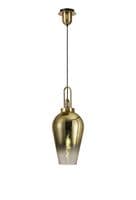 Barcelona 1 Light Pendant E27 With 23cm Pear Glass - Multiple Colour