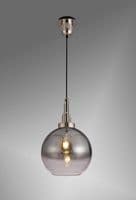 Barcelona 1 Light Pendant E27 With 30cm Globe Glass - Multiple Colour