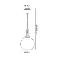 Barcelona 1 Light Pendant E27 With 30cm Globe Glass - Multiple Colour