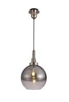 Barcelona 1 Light Pendant E27 With 30cm Globe Glass - Multiple Colour