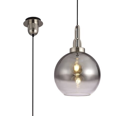 Barcelona 1 Light Pendant E27 With 30cm Globe Glass - Multiple Colour