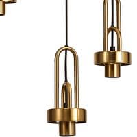 Barcelona 2.5m Round Pendant 5 Light E27 With Various Glasses, Brass Gold / Matt Black