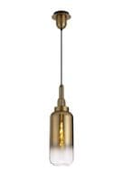 Barcelona 2.5m Round Pendant 5 Light E27 With Various Glasses, Brass Gold / Matt Black