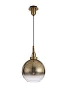 Barcelona 2.5m Round Pendant 5 Light E27 With Various Glasses, Brass Gold / Matt Black