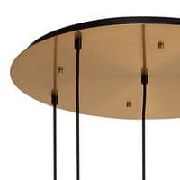 Barcelona 2.5m Round Pendant 5 Light E27 With Various Glasses, Brass Gold / Matt Black