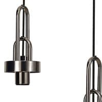 Barcelona 2.5m Round Suspension Kit, 5 x E27, Polished Nickel/Matt Black With 20cm Pumpkin Shaped