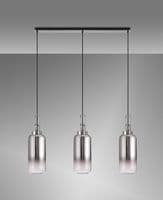 Barcelona Linear 3 Light Pendant E27 With 16cm Cylinder Glass - Multiple Colour