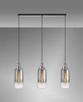 Barcelona Linear 3 Light Pendant E27 With 16cm Cylinder Glass - Multiple Colour