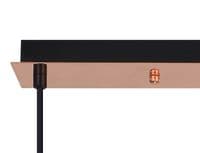 Barcelona Linear 3 Light Pendant E27 With 20cm Almond Ribbed Glass - Multiple Colour