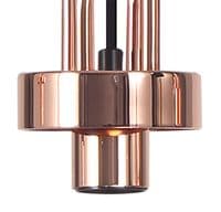 Barcelona Linear 3 Light Pendant E27 With 20cm Tubular Ribbed Glass - Multiple Colour