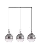 Barcelona Linear 3 Light Pendant E27 With 30cm Globe Glass - Multiple Colour